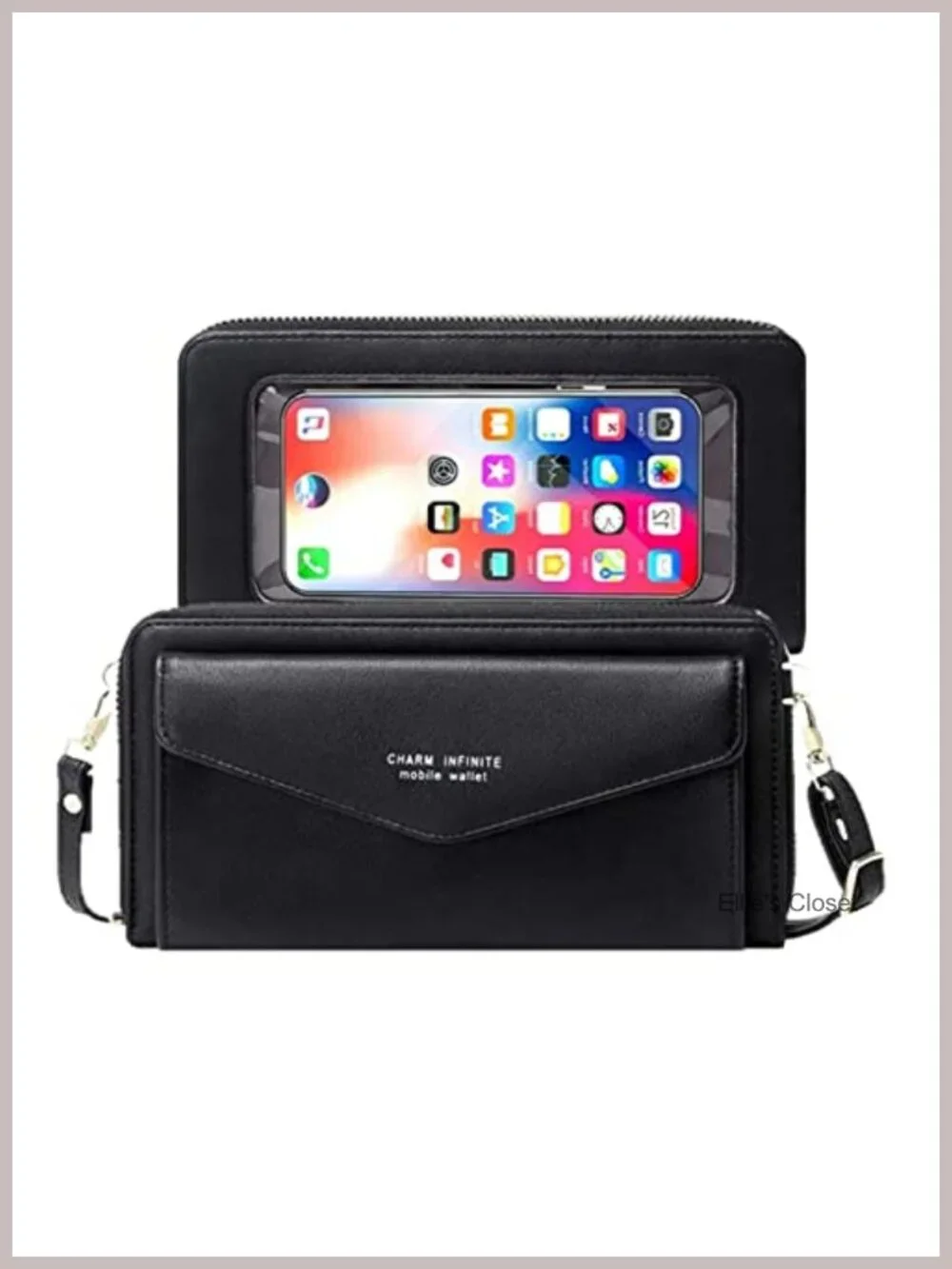 Faux Leather Crossbody Phone Bag with RFID Blocking Touch Screen Wallet
